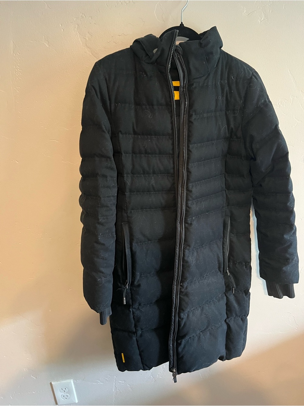 Women's Black Quilted Hooded Puffer Coat - Lole
